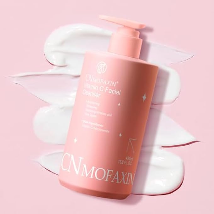 CNMOFAXIN VITAMIN C FACIAL CLEANSER  BRIGHTENING FACE WASH WITH VITAMIN C, NIACINAMIDE, & CENTELLA EXTRACT  REDUCES DARK SPOTS & WRINKLES  GENTLY CLEANSES & REMOVES EXCESS OIL (480ML) - Image 4